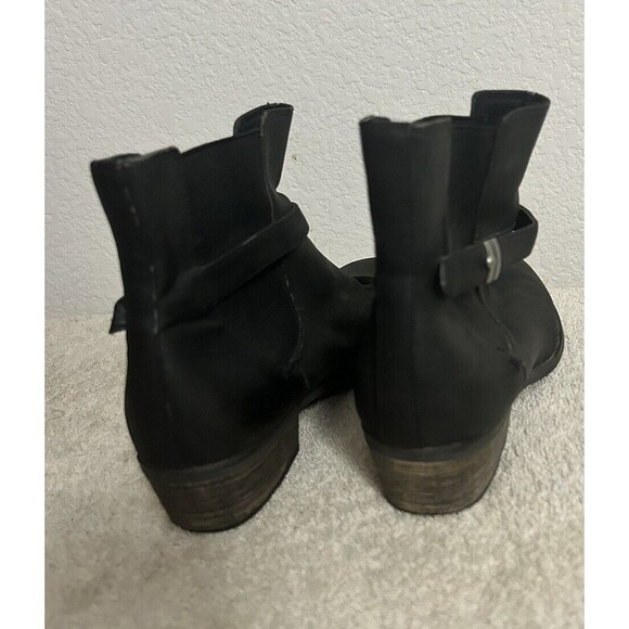 Diba Womens 6 1/2 Black Slip On 1" Heels and Ankle Boots with Buckle for looks - Picture 3 of 12